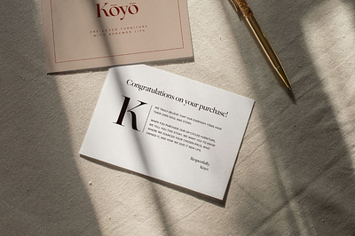 Up cycled furniture brand Koyo branding graphic design logo