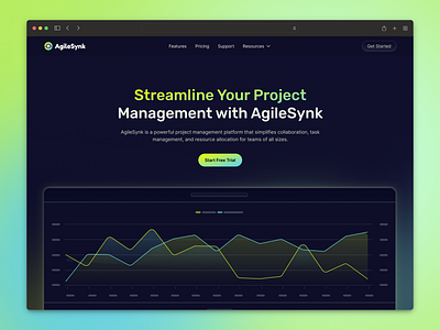 AgileSynk - SaaS Project Management landing page project management saas saas design saas project management website design website design for saas website for saas