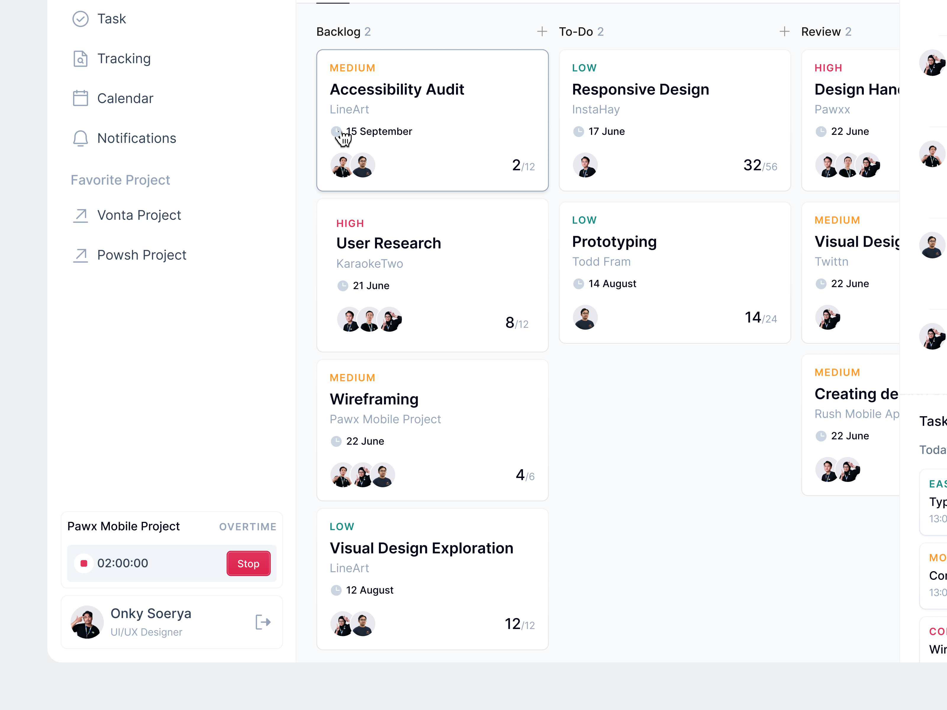 Task Management → Dashboard User by Onky for 10am Studio on Dribbble