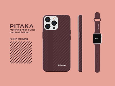 PITAKA: Apple iPhone and Apple Watch Matching Case apple watch apple watch band bilawal designer bilawal hassan graphic design iphone iphone 15 pro iphone case pitaka