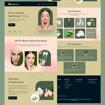 Organic Care : Web Page advertisement beautyproduct beautywebsite branding colortheory cosmetics dailyui design graphic design inspiration landingpage ui uidesign uiux ux webdesign website