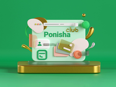 Best club ever!⚡️ 3d 3dart 3dblender 3dshape art blender branding club design gold graphic design green illustration ui website