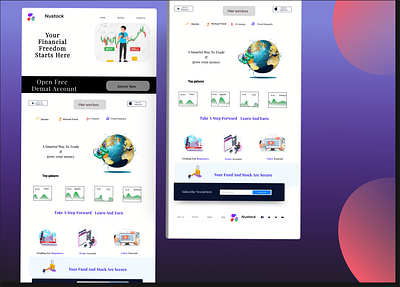 Trading app branding design graphic design investment app landing page presentation stock market trading ui ux