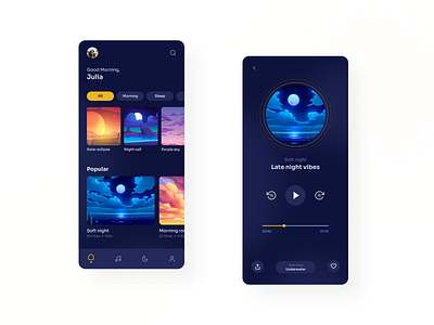 Meditation - Mobile App app application design meditation meditation app ui uidesign ux uxdesign zen zen app