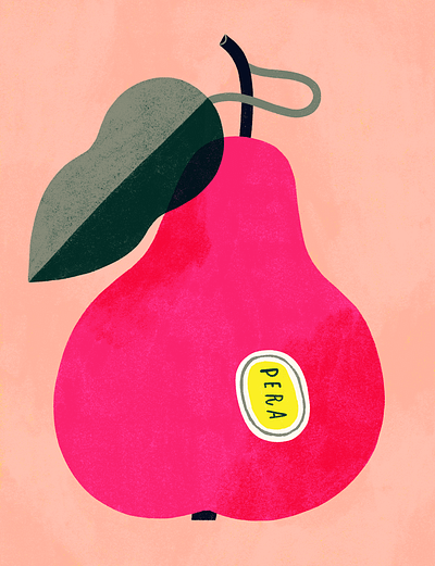 Pear colourful design digital art food fresh fruit illustration pear pink procreate