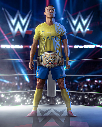 Ronaldo in WWE graphic design