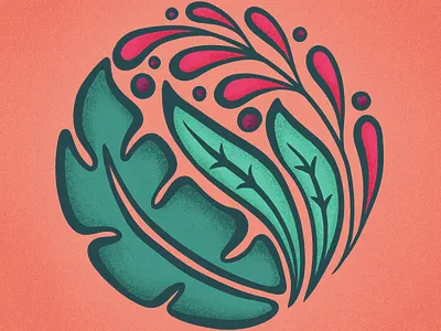 Tropical Leaves Icon colorful design drawing icon illustraion leaf leaves logo plants procreate summer texture tropical