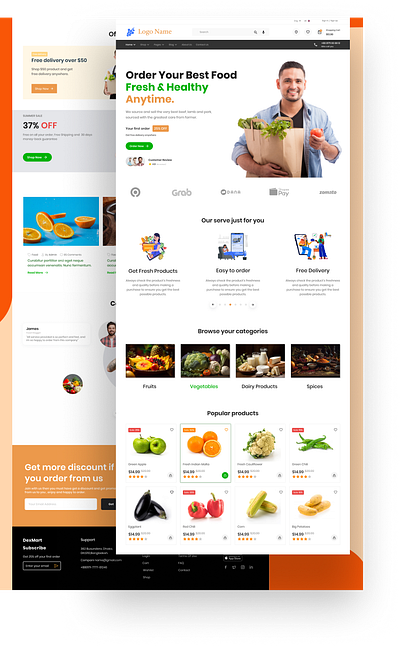 Grocery website Ui 3d animation app app design branding design ecommerce food graphic design grocery grocery website illustration logo motion graphics text ui ux vector website