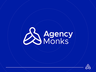 Agency Monks agency blue branding business ceo dark logo logodesign logomark logoprocess logos mark monks simple startup symbool tech transparent