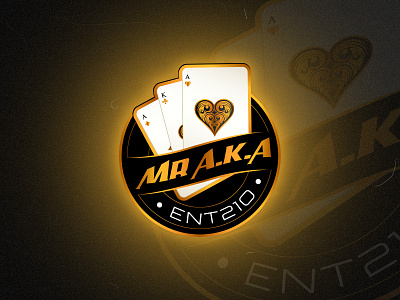 Mr AKA | Ace Card Logo | Mascot Logo Design ace card black and gold logo branding gold gradiet graphic design logo logo design logo services mascot logo