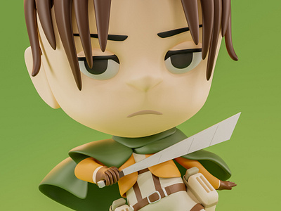 Levi 3d 3dmodel anime attackontitan blender characterdesign charactermodel conceptart cyclesx digitalart digitalartwork modeling render