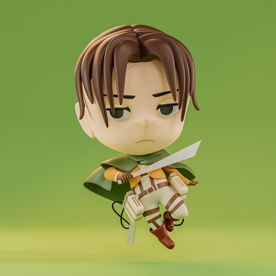 Levi 3d 3dmodel anime attackontitan blender characterdesign charactermodel conceptart cyclesx digitalart digitalartwork modeling render