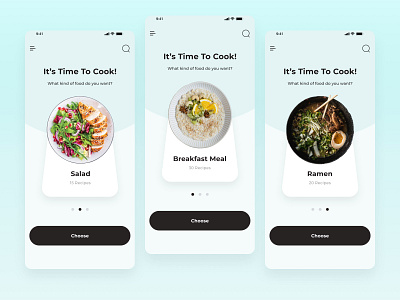 Food Slider App graphic design ui