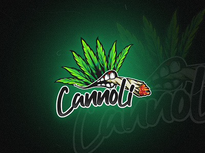 Cannoli | Mascot Logo Design a joint brand identity cannoli cigarette human mouth illustration logo logo design macot marijuana vector