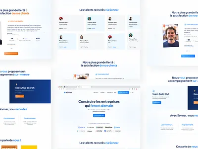 Sonnar Website Redesign branding card design design flatdesign graphic design head hunter hr human ressources lightmode redesign services slider ui ux webdesign website