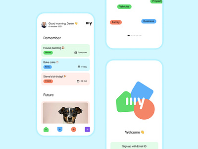 MyThinngs adobe xd app design art of white assign task daily task figma illustration minimal my things pet pet lover task management tasker app ui uidesign uiux design uxdesign white