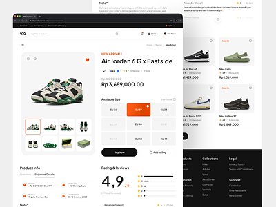 FootWear - Sneakers Ecommerce Website [Product Detail Page] buy chart clean design discount ecommerce emir footer landing page ratings sale shipping shoes shop size pick sneakers ui uidesign web design website design