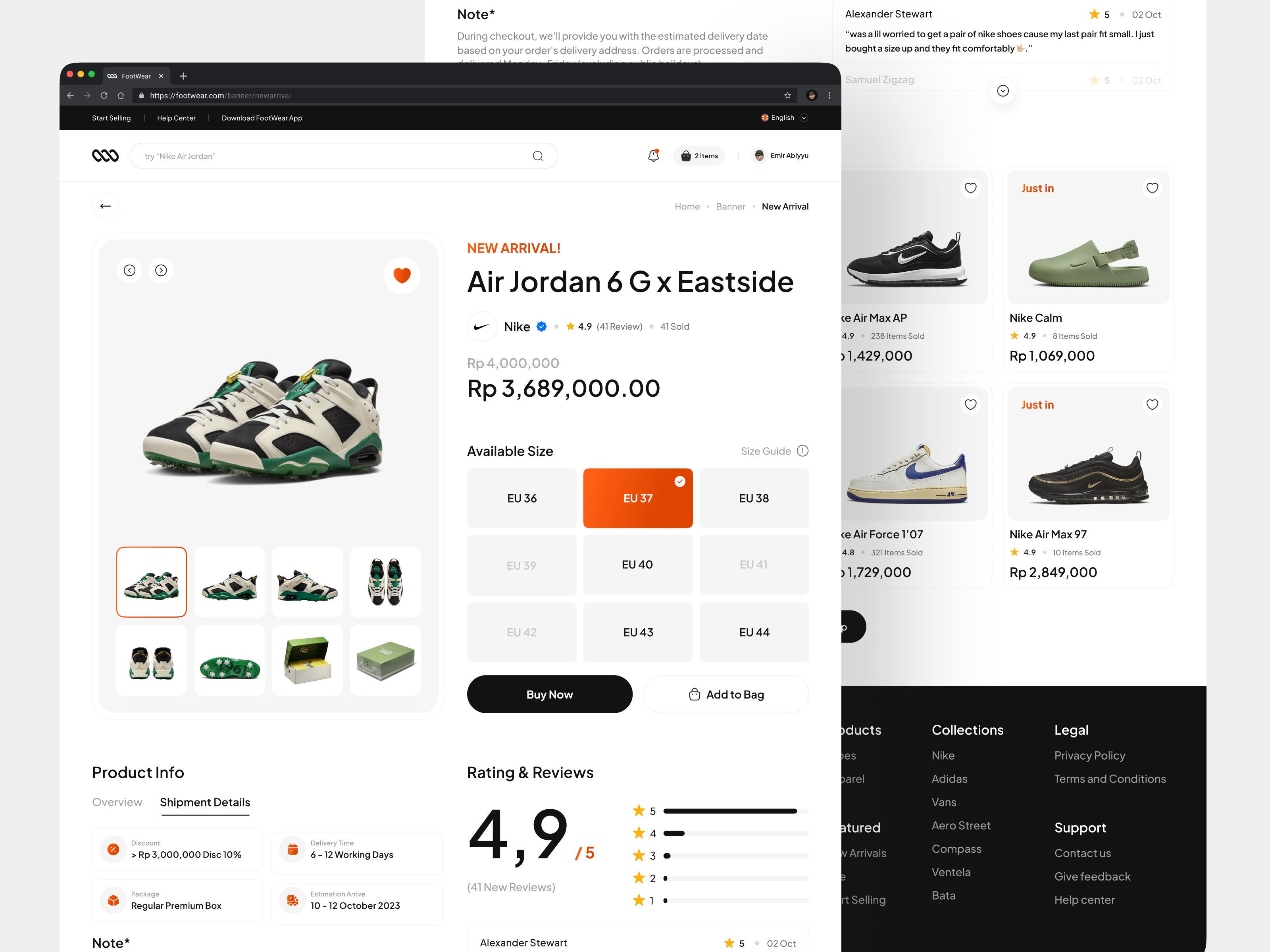 Example of Custom Marketplace / Ecommerce Interface