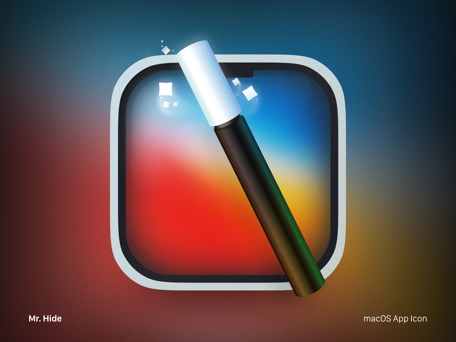 ✨Mr. Hide App Icon - macOS Clutter Free Screens✨ 3d 3d icon 3d icon design app icon app icon design branding design desktop app icon design identity mac macos uiux utility app