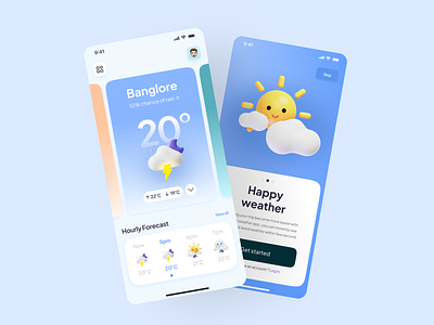 Weather app graphic design ui