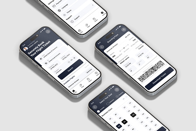 Skybooker - Airplane Ticket Booking App app design mobile app ticket booking app ui