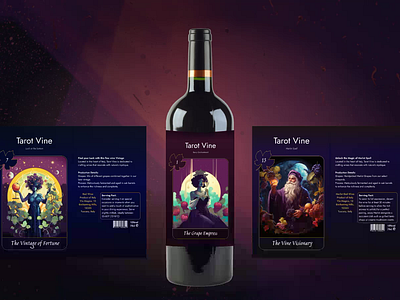 Tarot-Inspired Wine Label ai beverage branding chatgpt concept drink magic midjourney packaging tarot tarotcards ui wine winebottle winelabel