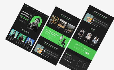 Podcast Website Design Theme dark theme podcast ui website design