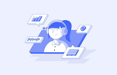 Best Students' Podcasts 2023 blog design flat graphic design ill illustration landing ui vector web