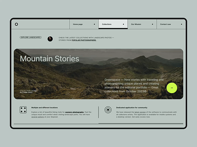 Mountain Stories - Website Concept blog cms concept design landing page landscape minimalist modern mountain portfolio ui ux web web design webdesign website