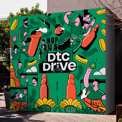 DTC Community Mural adobe illustrator illustration mural procreate