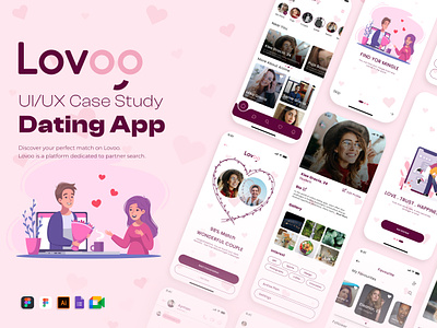 Dating Mobile Application UX/UI Case Study. app design case study chatting dating design graphic design love lovoo mingle mobile app mobile application ui ui design user interface ux ux case study ux research uxui