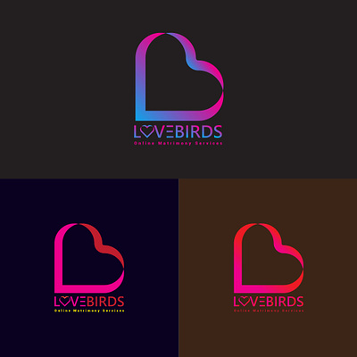 Logo of LOVEBIRDS online matrimony services branding graphic design illustration logo typography