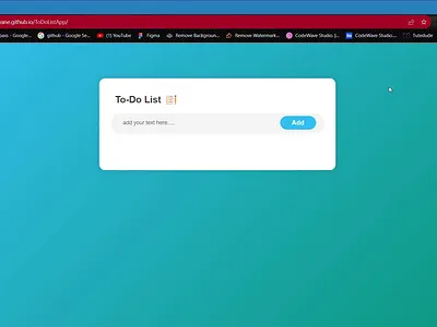 To-Do List Web App css html javascript vsstudio webdevlopment