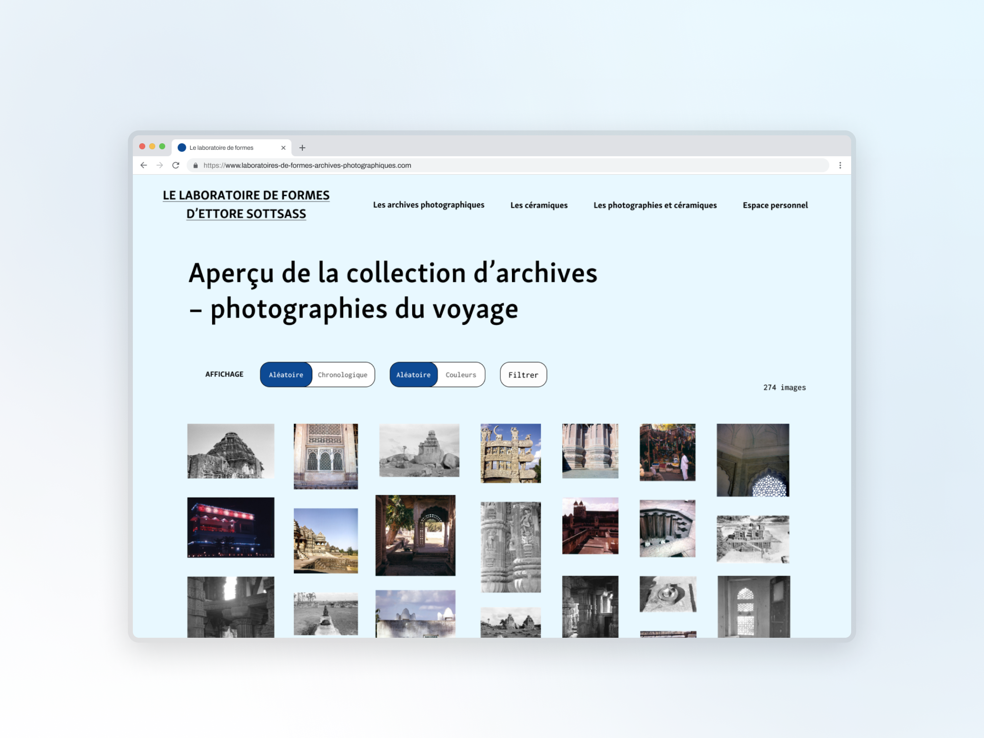 Ettore Sottsass : archives artwork design photography display product design search components ui ux design webdesign