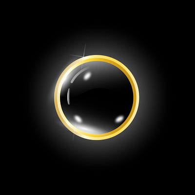 glass button in a gold frame branding design graphic design illustration ui ux vector