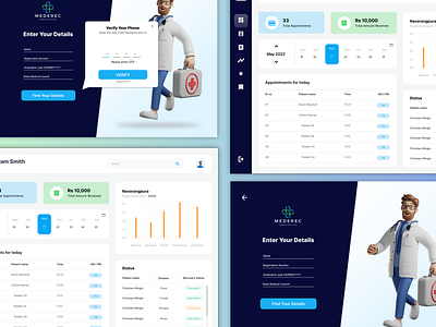 Medical Records 3d app blue branding calendar doctor figma graphic design green logo medical medical records mobile patient ui uiux ux website