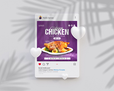 Food Social Media Template chicken food food post food sale food social media instagram post pizza resturent post