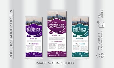 Creative Corporate Roll-Up Banner Design Template banner banner template business corporate design graphic design roll up roll up banner signe template