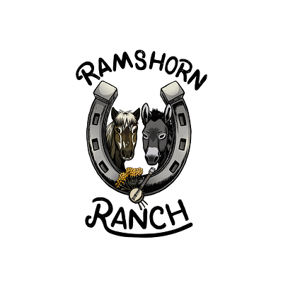Ramshorn Ranch branding design farm graphic design hand drawn horse illustration montana mule photoshop pony ranch rescue vector western