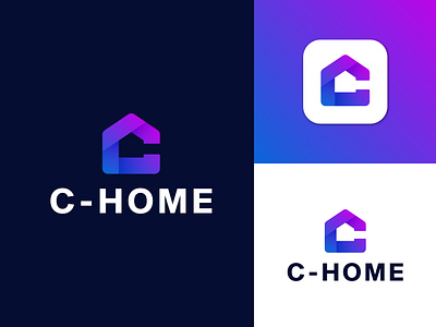 C Letter + Home logo designs 3d branding build building c home logo designs c logo colorful construction gradient graphic design home logo house lettermark logo logodesign logomark modern logo overlaping unique logo wordmark