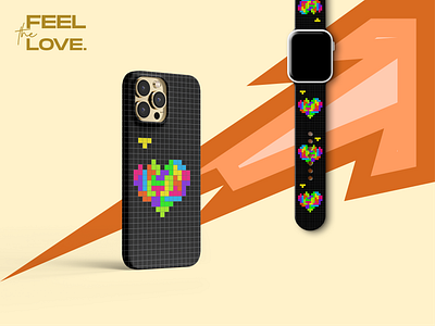 Pitaka "Feel the Love (Tetris)" Case design heart logo love