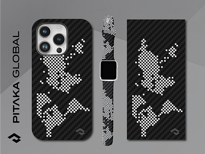 PITAKA - Matching Phone Case and Apple Watch Band 2023 apple apple watch cover design fusion weaving global graphic design iphone pitaka pixel pixel world wave