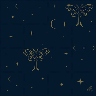 seamless pattern moths night art background design illustration moths night pattern seamles pattern vertor background