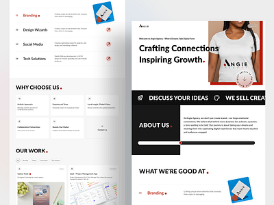 Angie Agency Branding Website: A Visual Symphony of Creativity! agencydesign borgfy branding dribble figma marketingagency socialmedia uiux webdesign
