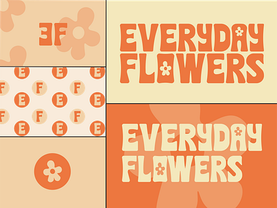 "Everyday Flowers" In Monochrome Orange branding graphic design logo