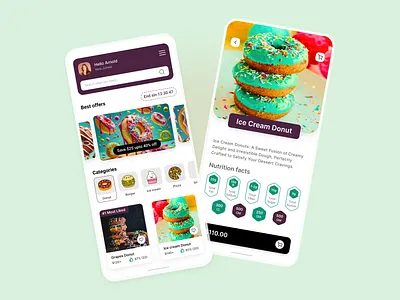 Donut App UI app app design app screens visual design app ui showcase branding design donut app donut app ui e commerce app e commerce app ui graphic design home page ui illustration mobile app interface ui ui design ux design