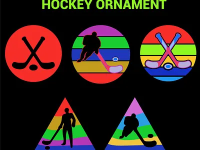 Hockey Ornament Vector hockey one stick