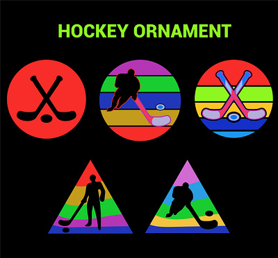 Hockey Ornament Vector hockey one stick