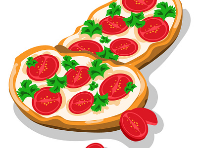 Bruschetta Toast Illustration