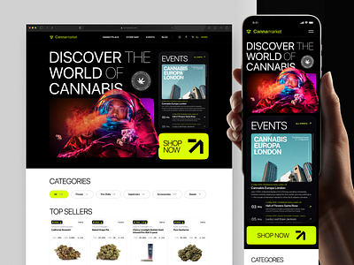 Cannabis Marketplace | E-Commerce Store blog cannabis cannabis packaging cbd e commerce landing page map marijuana mobile natural plants podcast thc ui ui visual design ux uxui web web design weed